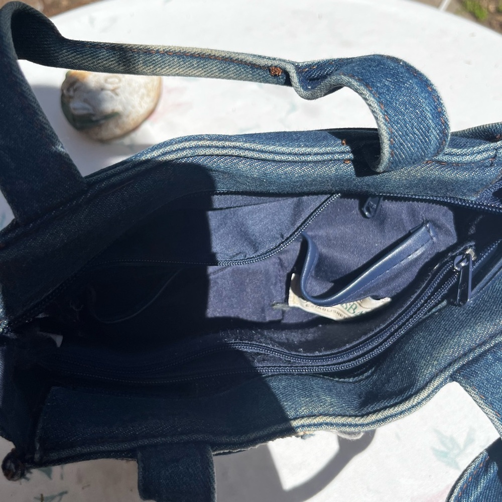 Vintage Denim St. John’s Bay American Flag Tote Bag Purse lots of pockets 250 🇺🇸 - Picture 7 of 14